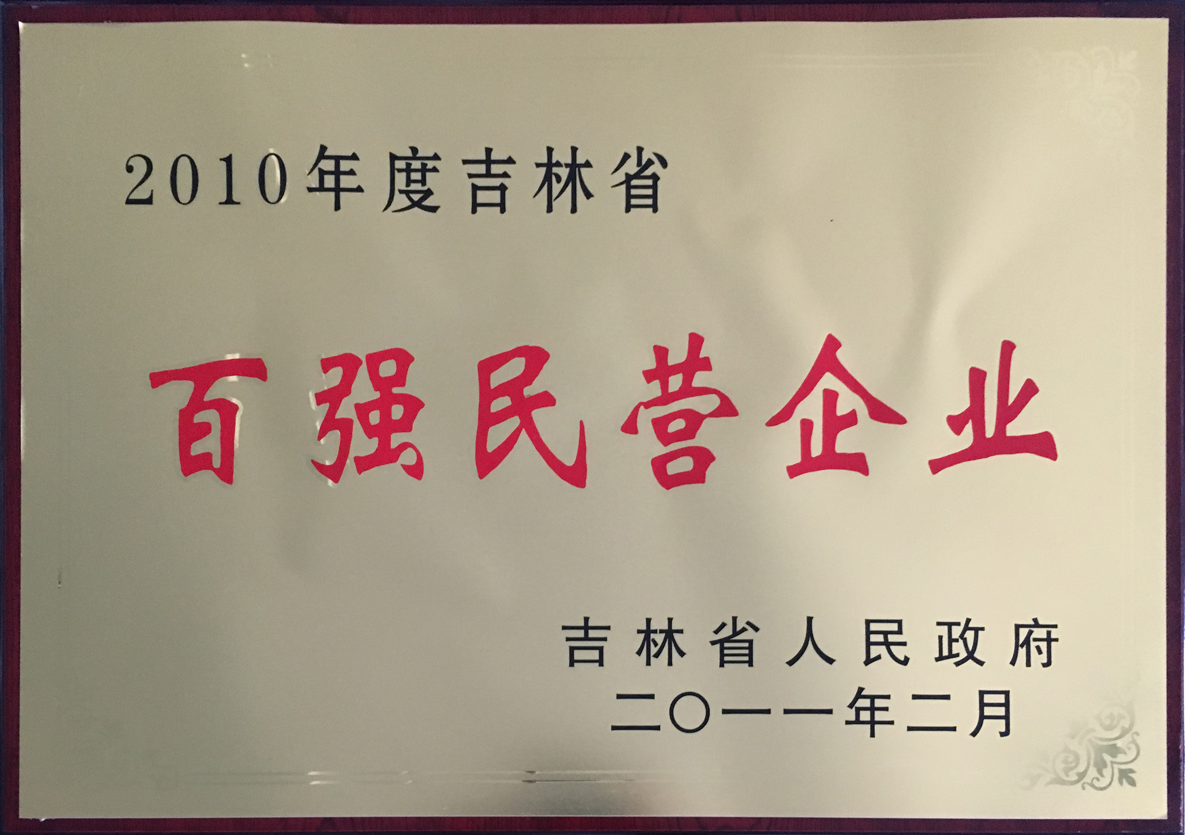 2010年吉林省百強(qiáng)民營(yíng)企業(yè)